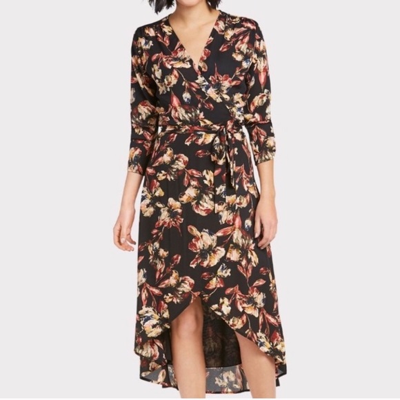 NEW Evereve Allison Joy Felicity Wrap Floral Dress - Picture 1 of 8